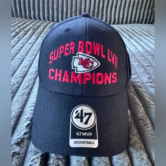 47 Brand Other - Men's KC Chiefs '47 Black Super Bowl LVII Champions Clean Up Adjustable Hat